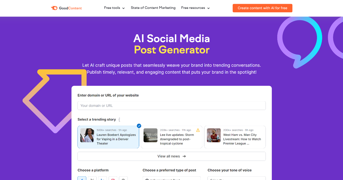 AI Social Media Post Generator screenshot 1