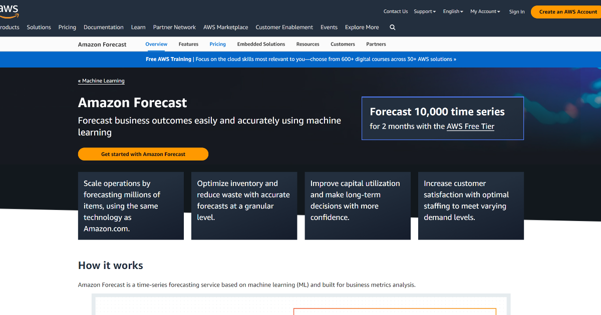 Amazon Forecast screenshot 1