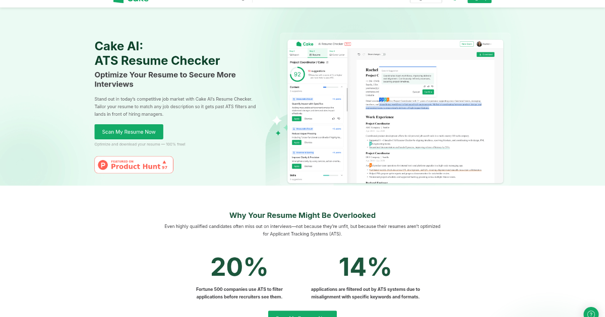 Cake Resume Checker screenshot 1