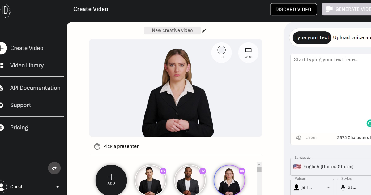 Creative Reality Studio (D-ID) screenshot 1