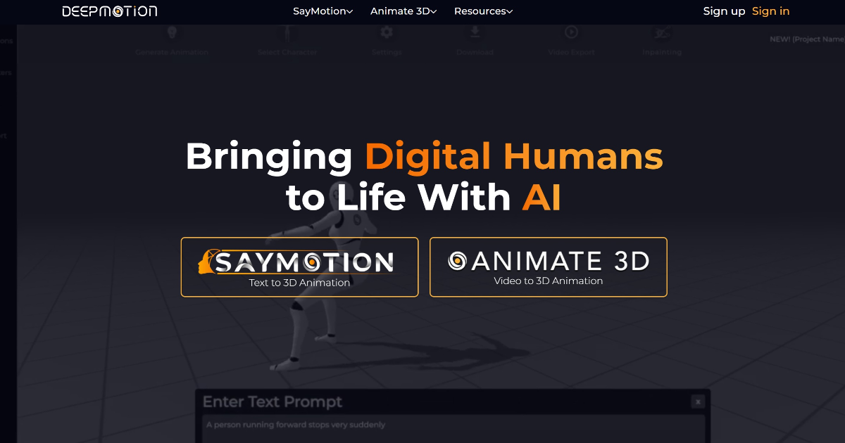 DeepMotion screenshot 1