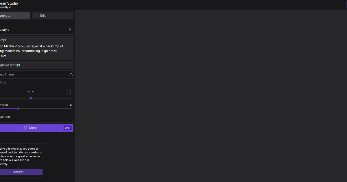 DreamStudio screenshot 1