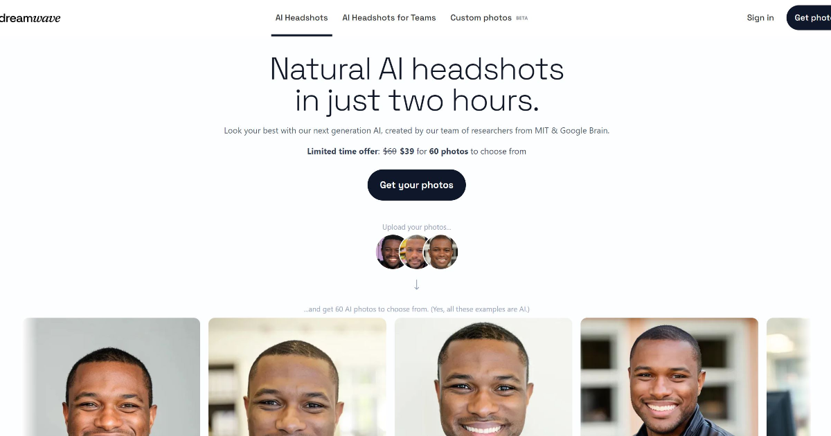 Dreamwave AI Headshot Generator screenshot 1