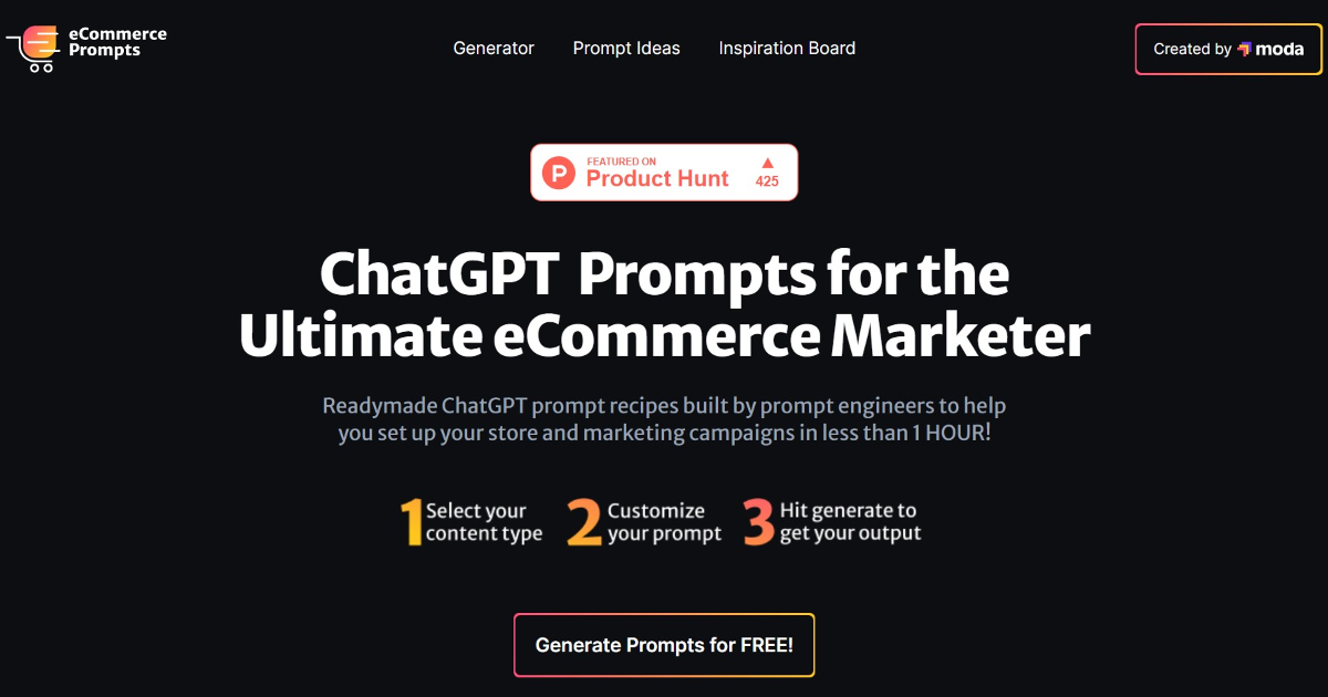 eCommerce Prompt Generator screenshot 1