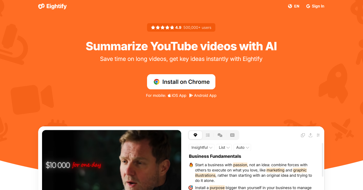 Eightify screenshot 1