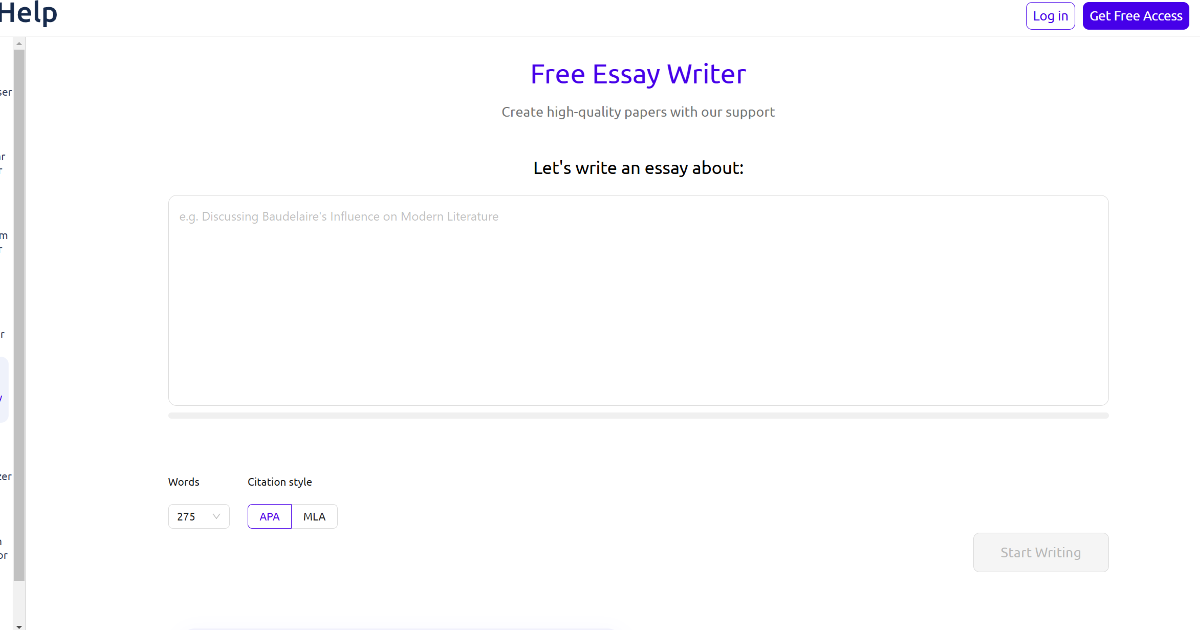 Free AI Essay Writer screenshot 1