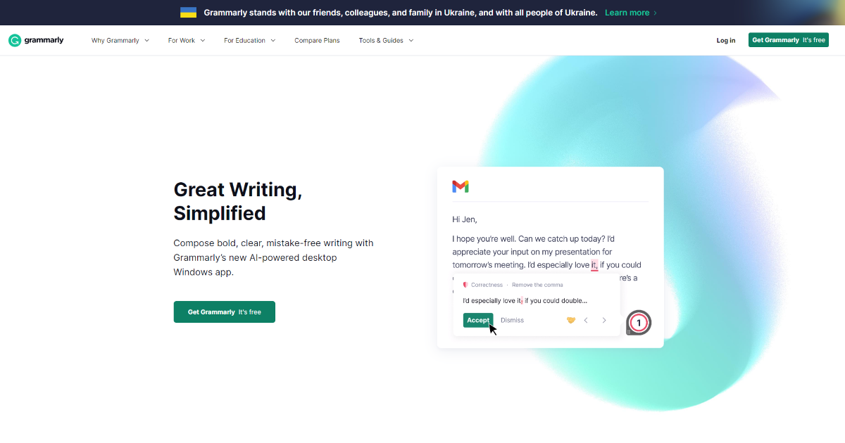 Grammarly screenshot 1