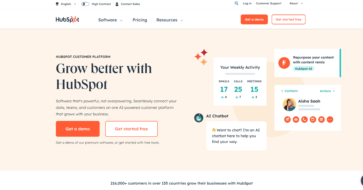 HubSpot screenshot 1