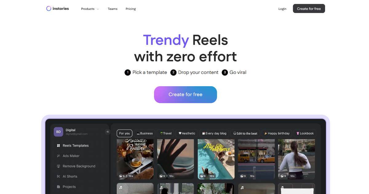 Instories screenshot 1