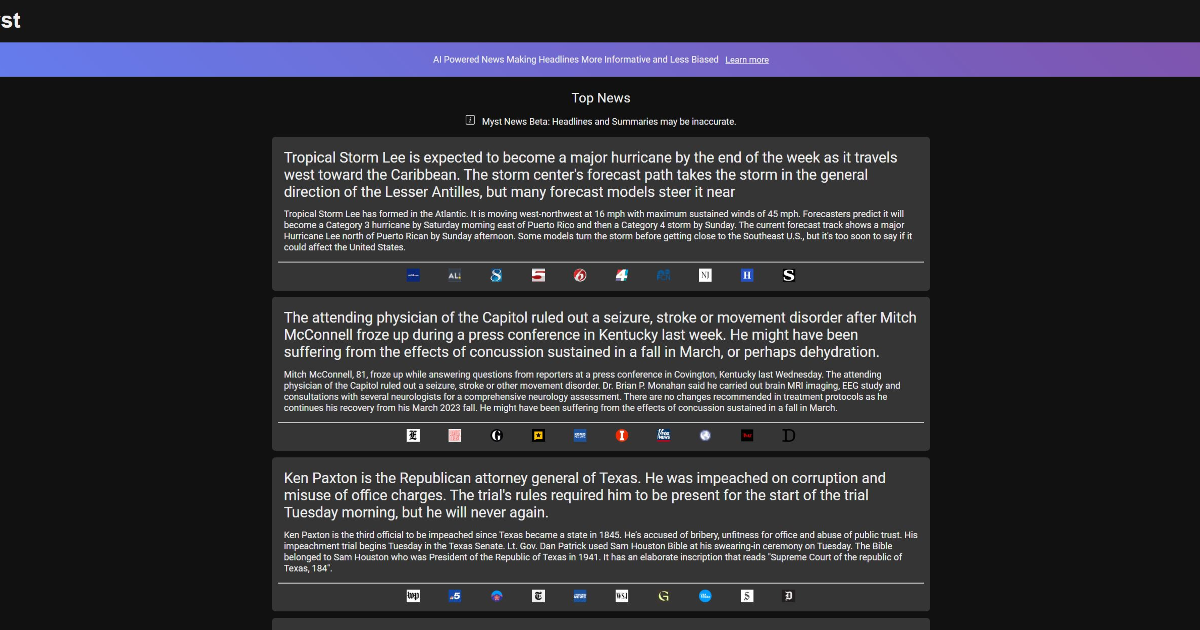 Myst News screenshot 1