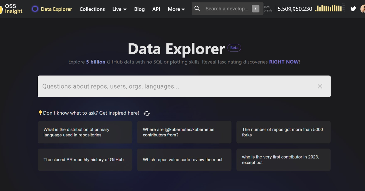 OSS Insight screenshot 1
