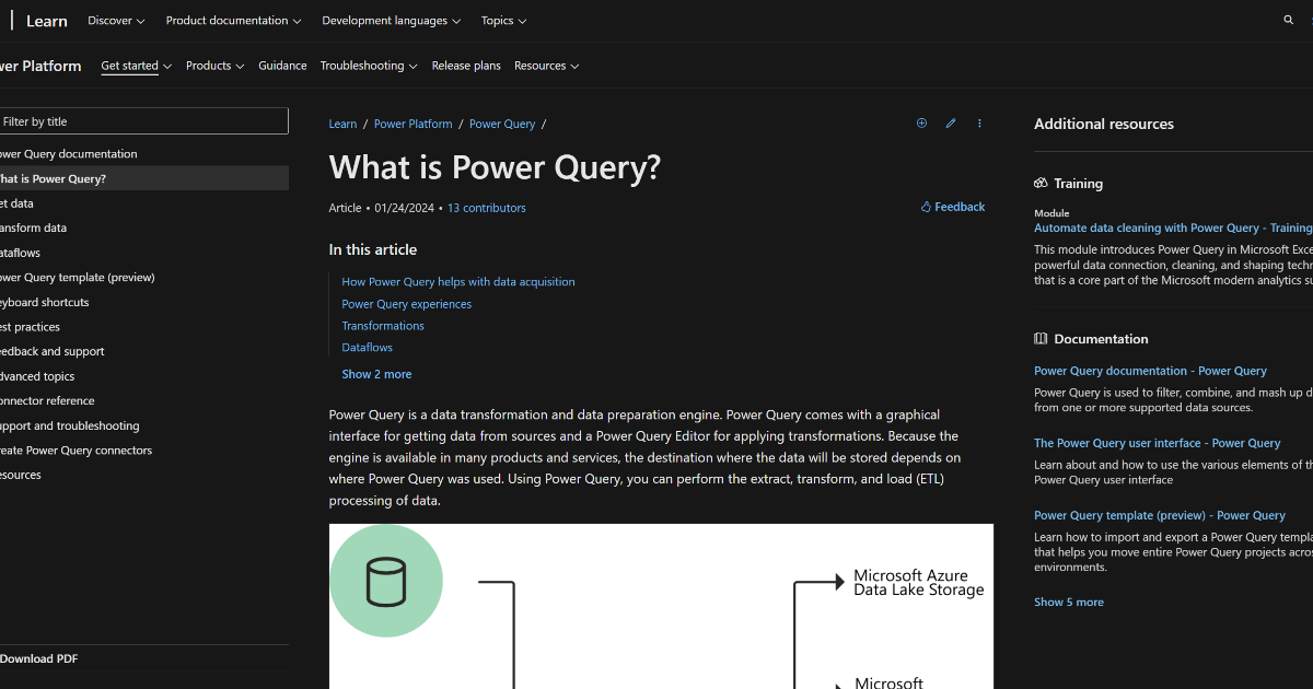 Power Query screenshot 1