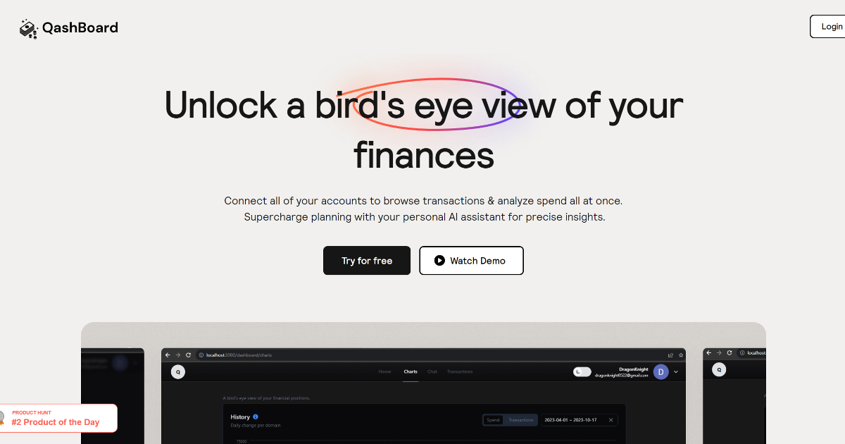 QashBoard screenshot 1