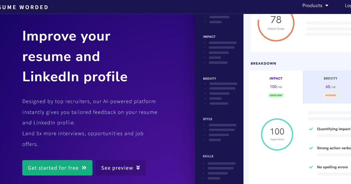 Resume Worded screenshot 1