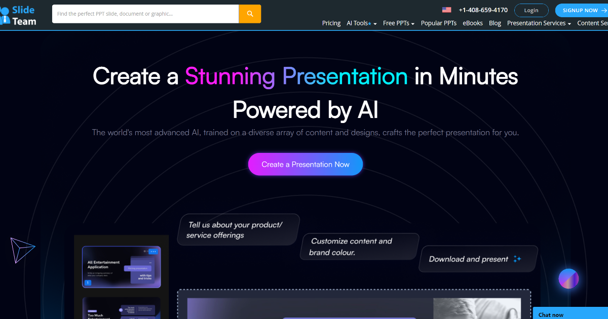 SlideTeam AI Presentation Generator screenshot 1