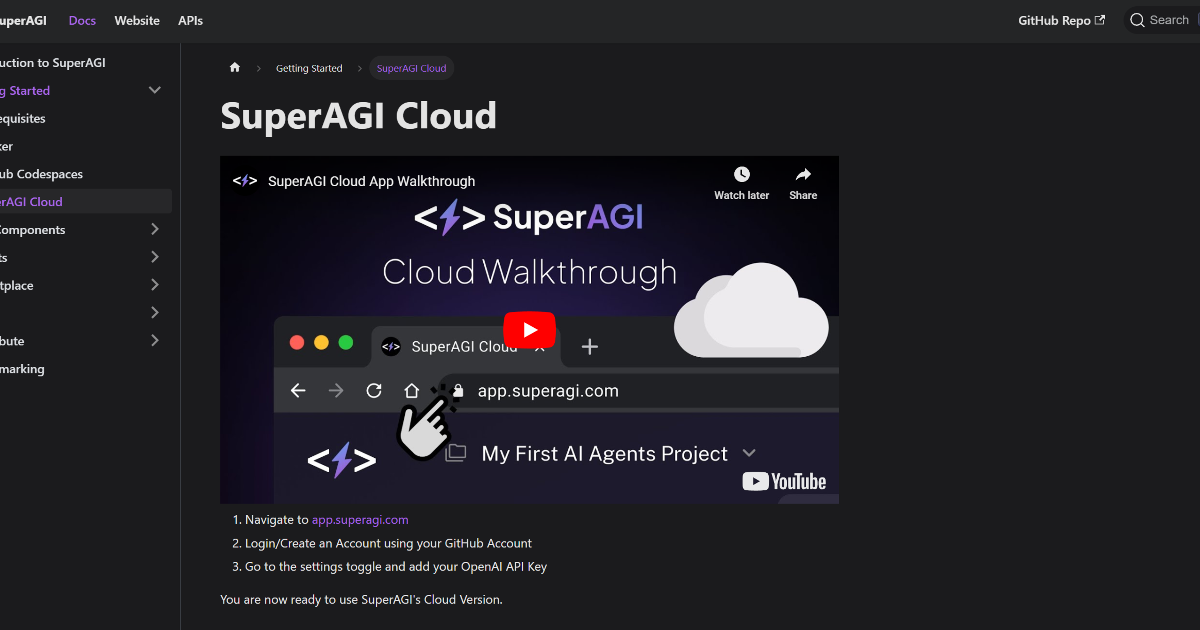 SuperAGI Cloud screenshot 1