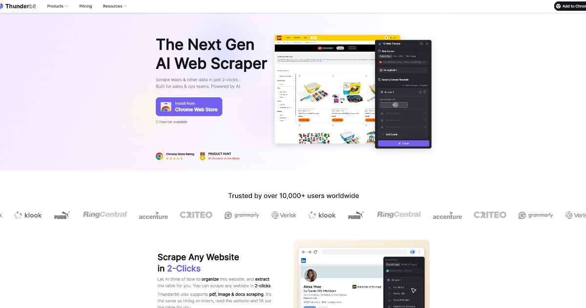 Thunderbit screenshot 1