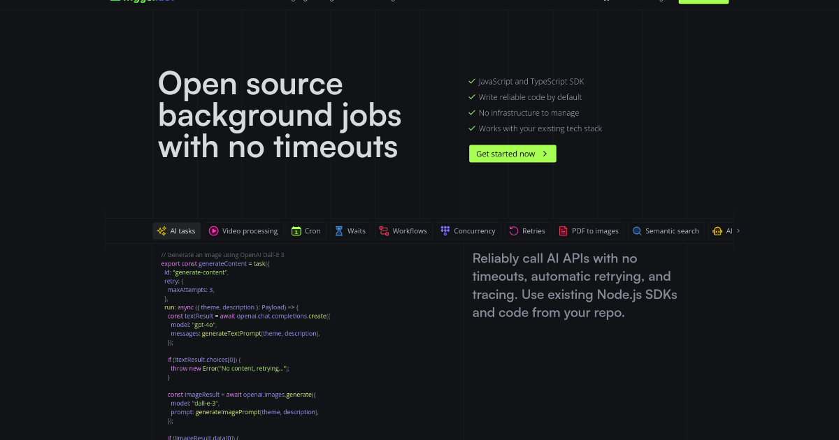 Trigger.dev screenshot 1